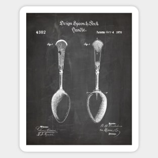 Kitchen Spoon Patent - Cooking Baker Kitchen Décor Art - Black Chalkboard Sticker